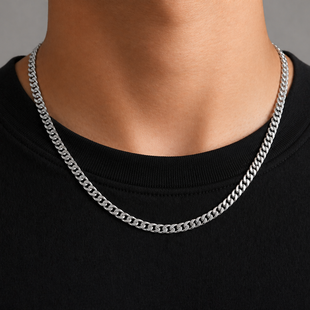 Virelli Halsband Pansarlänk - Silverfärgat - 5mm