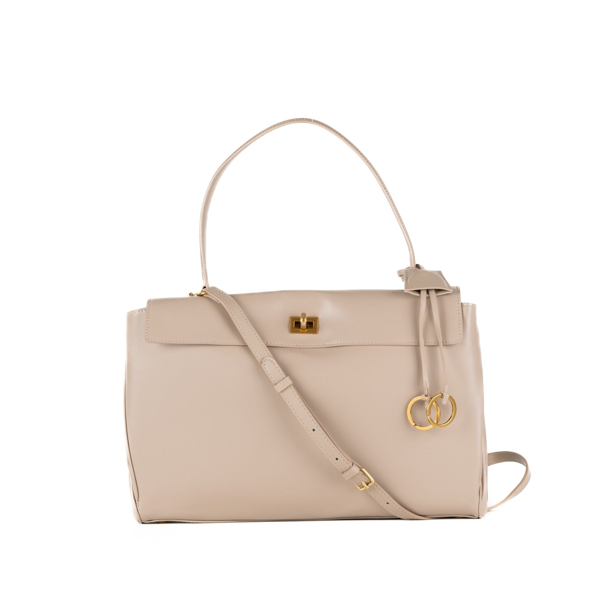 Bianca Leather Handbag 36 - Crème