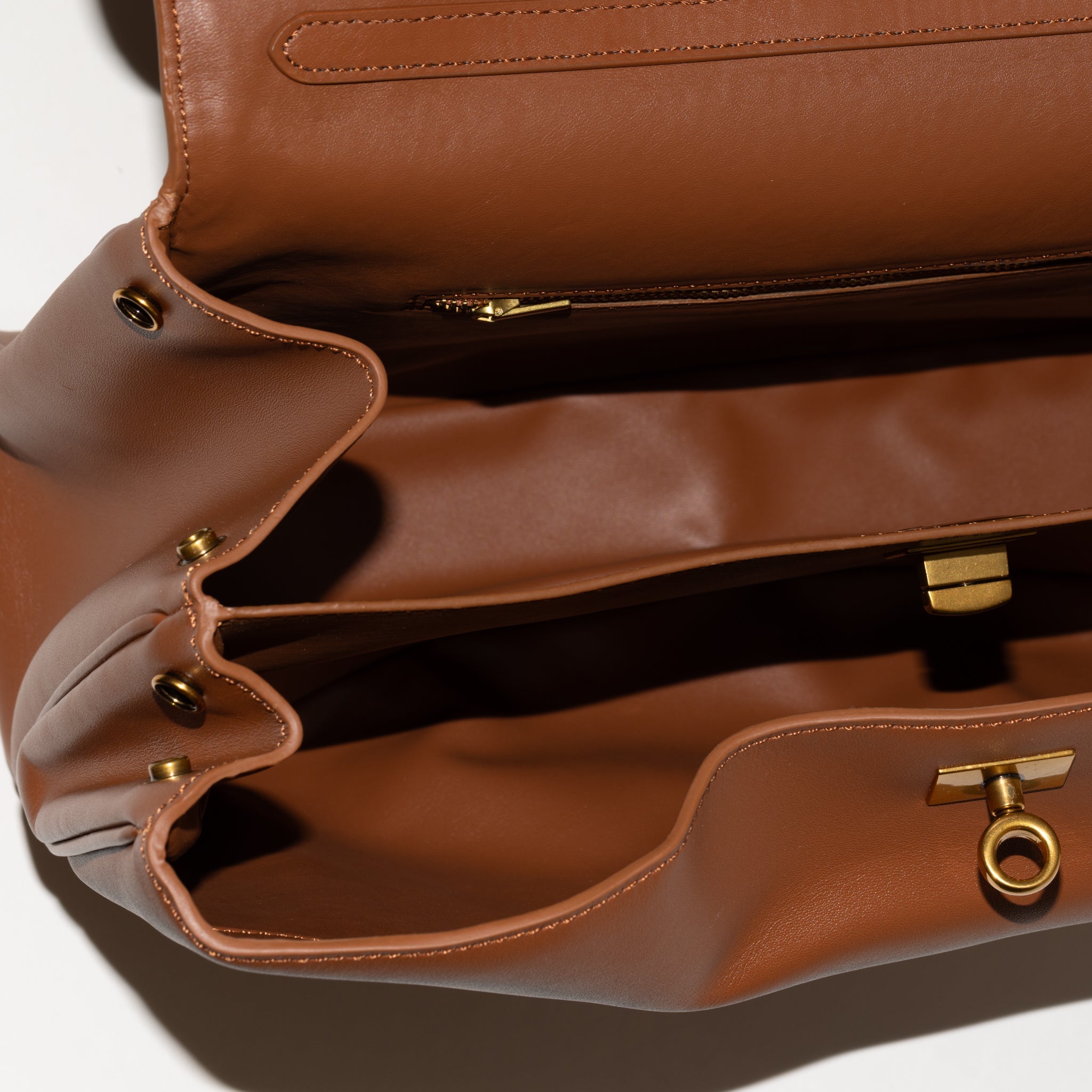 Bianca Leather Handbag 36 - Camel