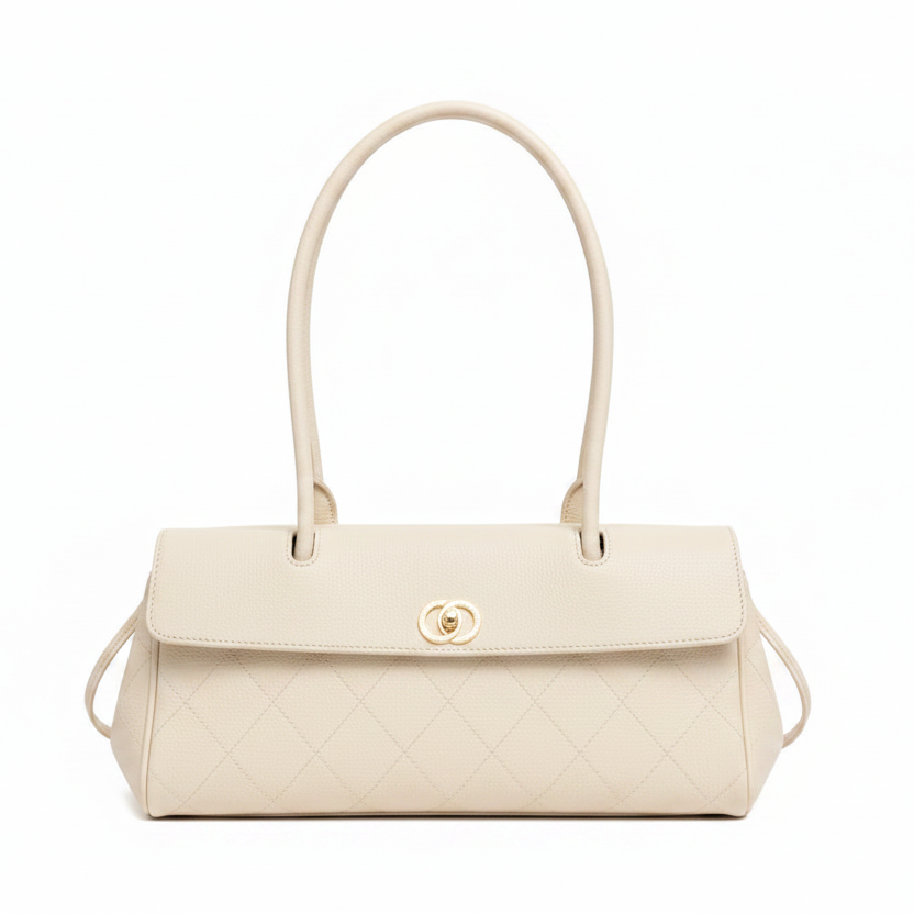 Céleste Läder Handväska 30 - Beige