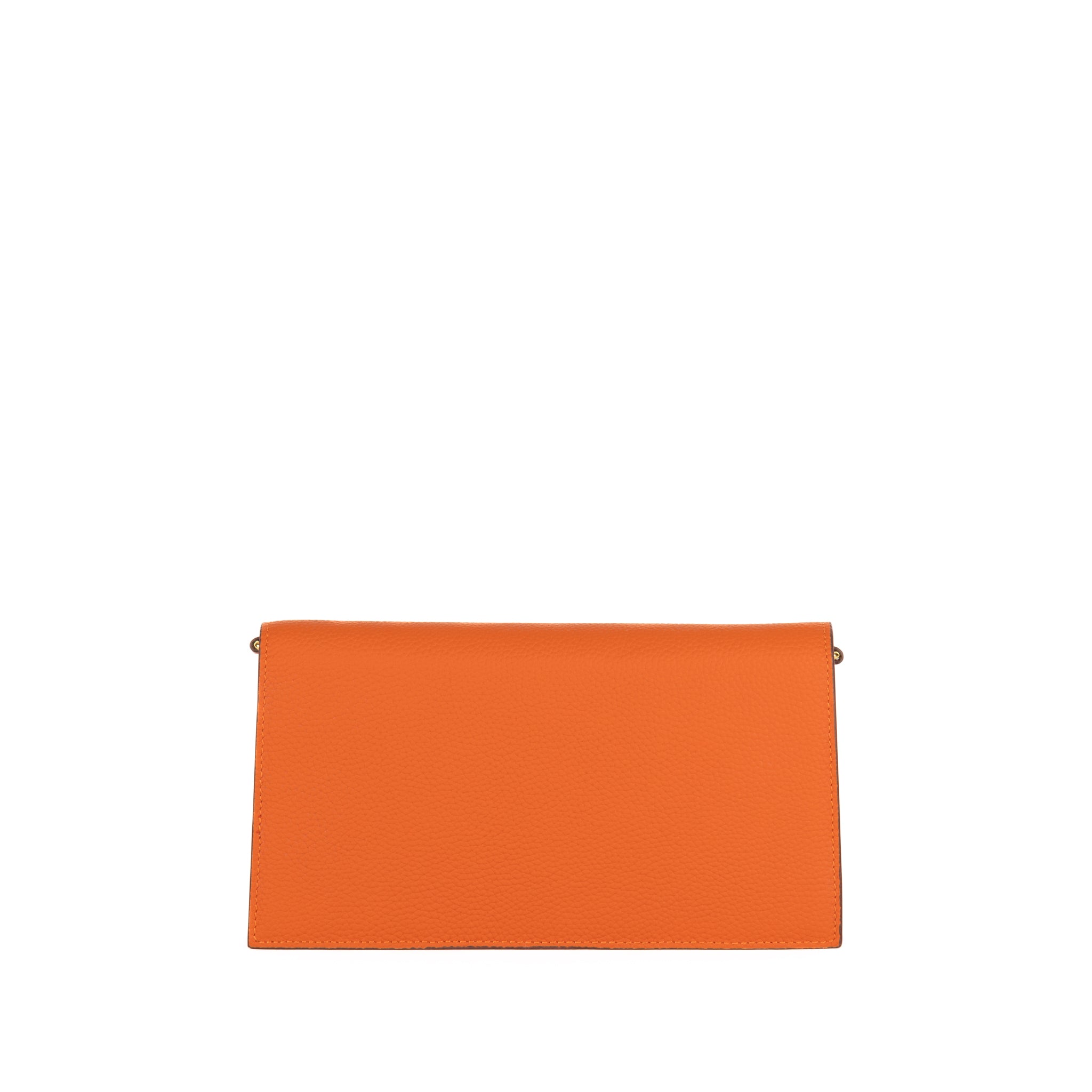 Embrayage en cuir camélia 24 - orange