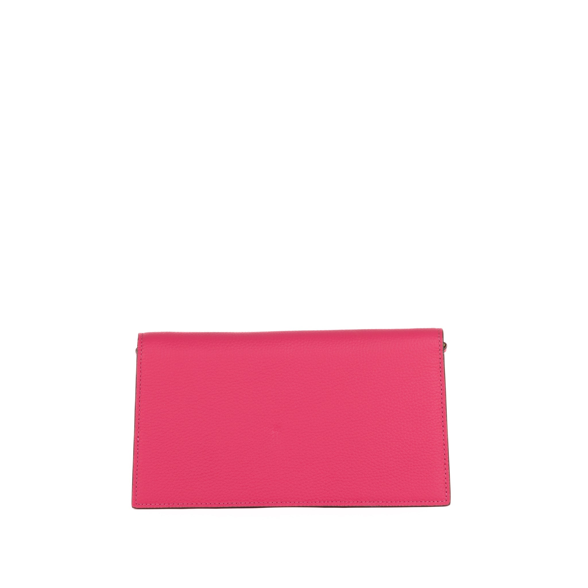 Embrayage en cuir camélia 24 - rose