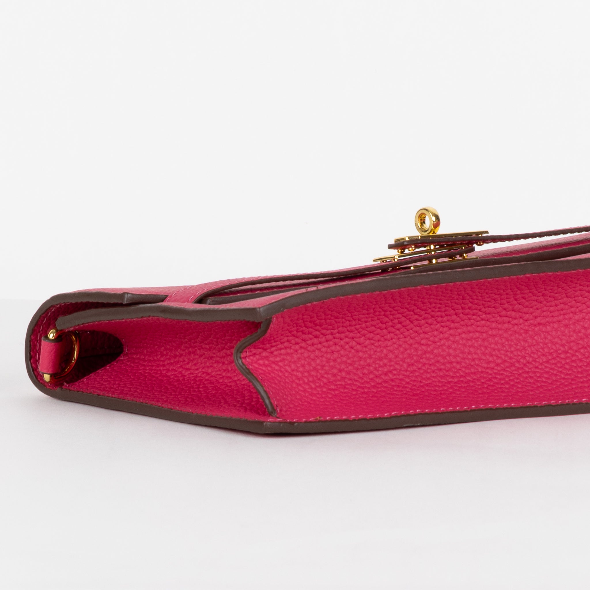 Embrayage en cuir camélia 24 - rose