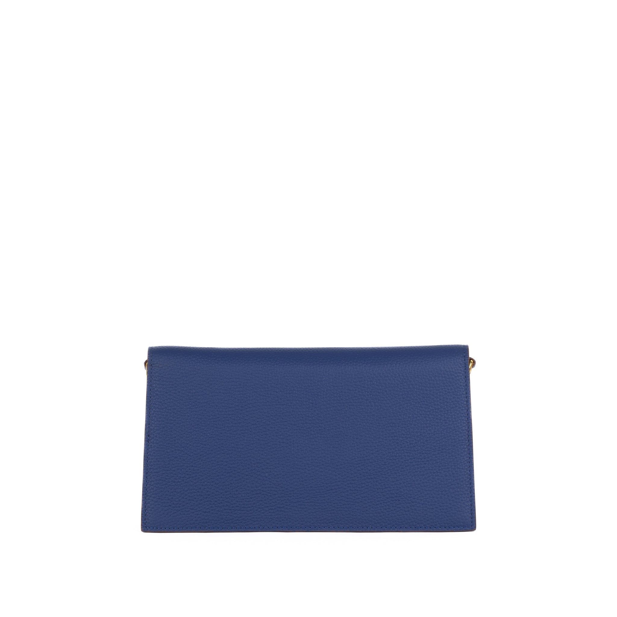 Embrayage en cuir camélia 24 - bleu