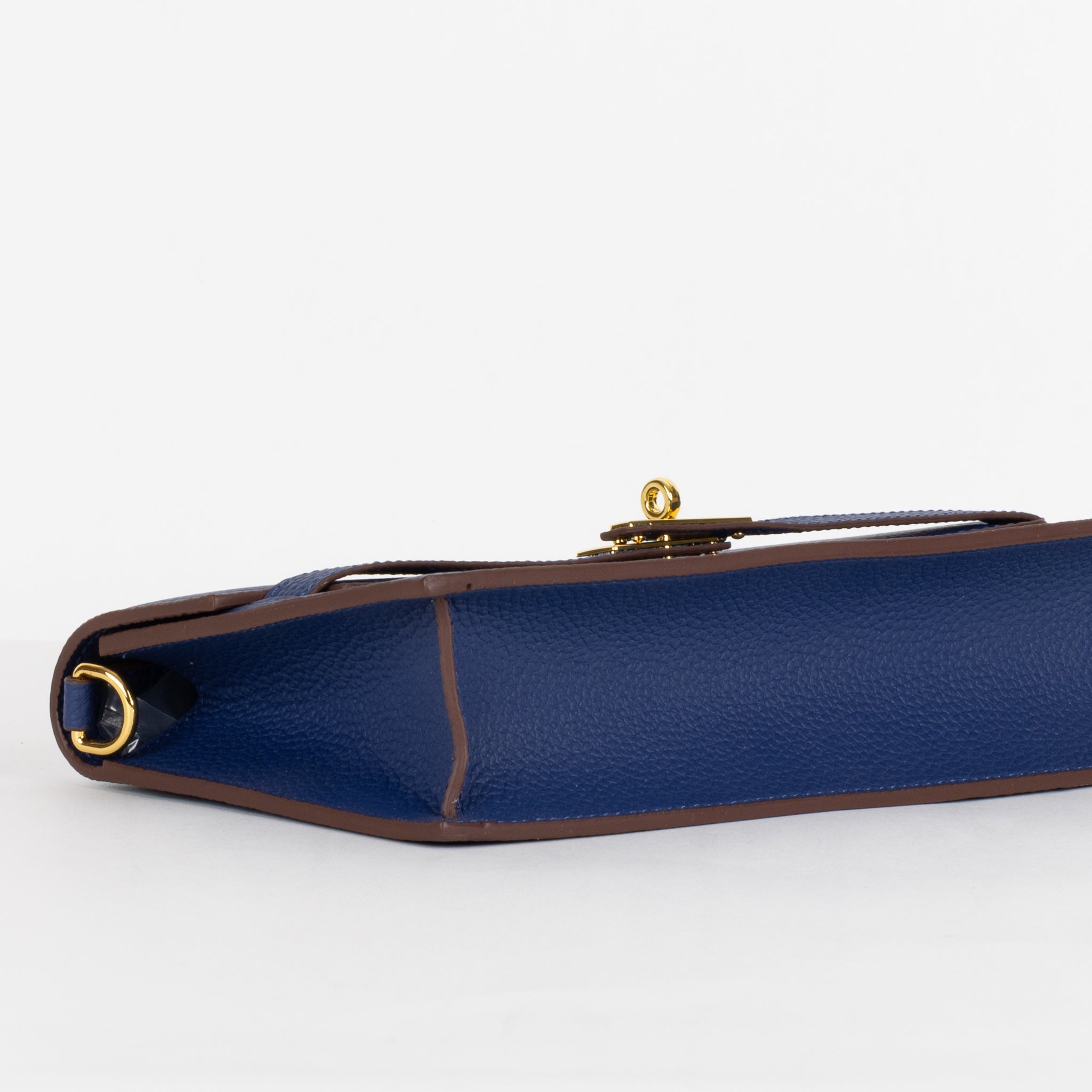 Embrayage en cuir camélia 24 - bleu