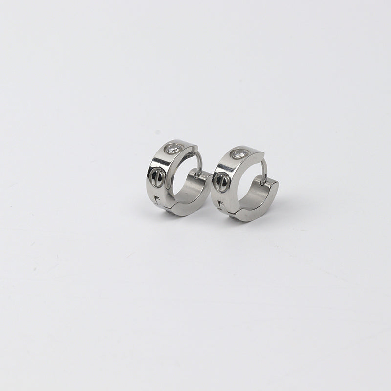 Chloé Silver Love øreringer med stein