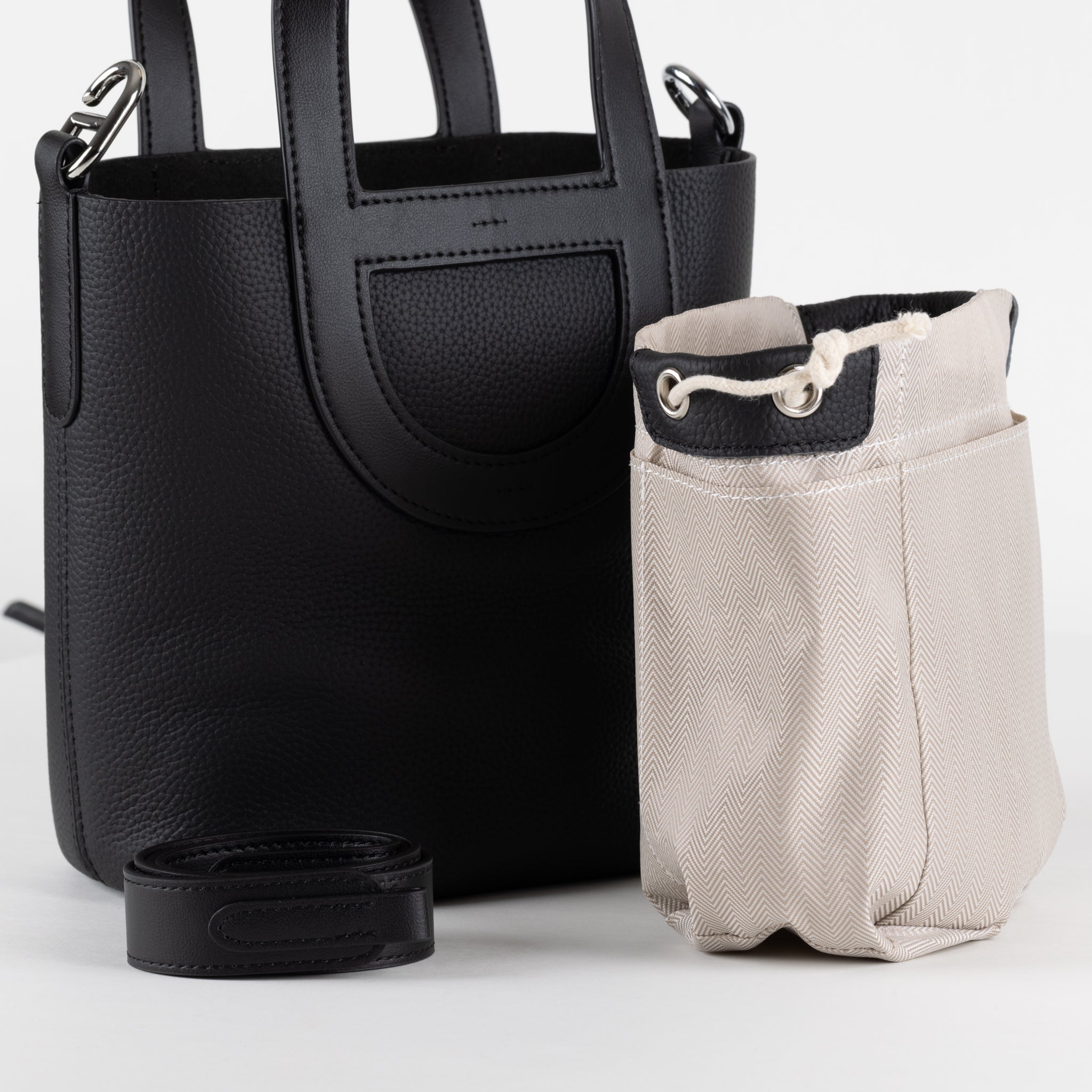 Sac à main en cuir Elodie 18 - noir
