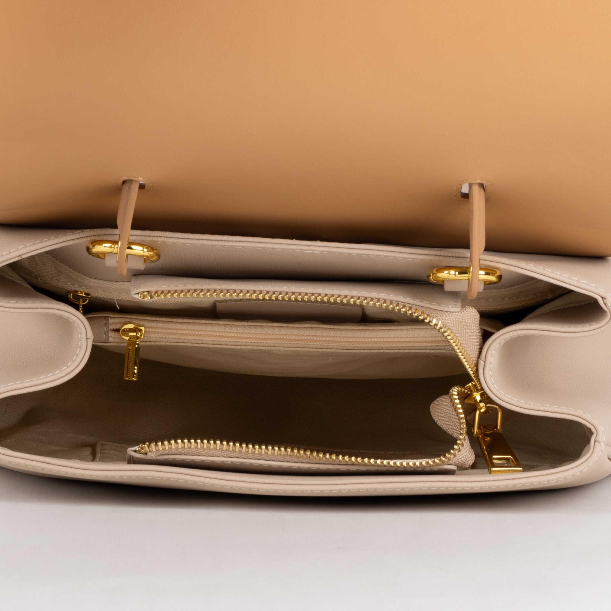 Sac à main en cuir Gisèle 28 - crème