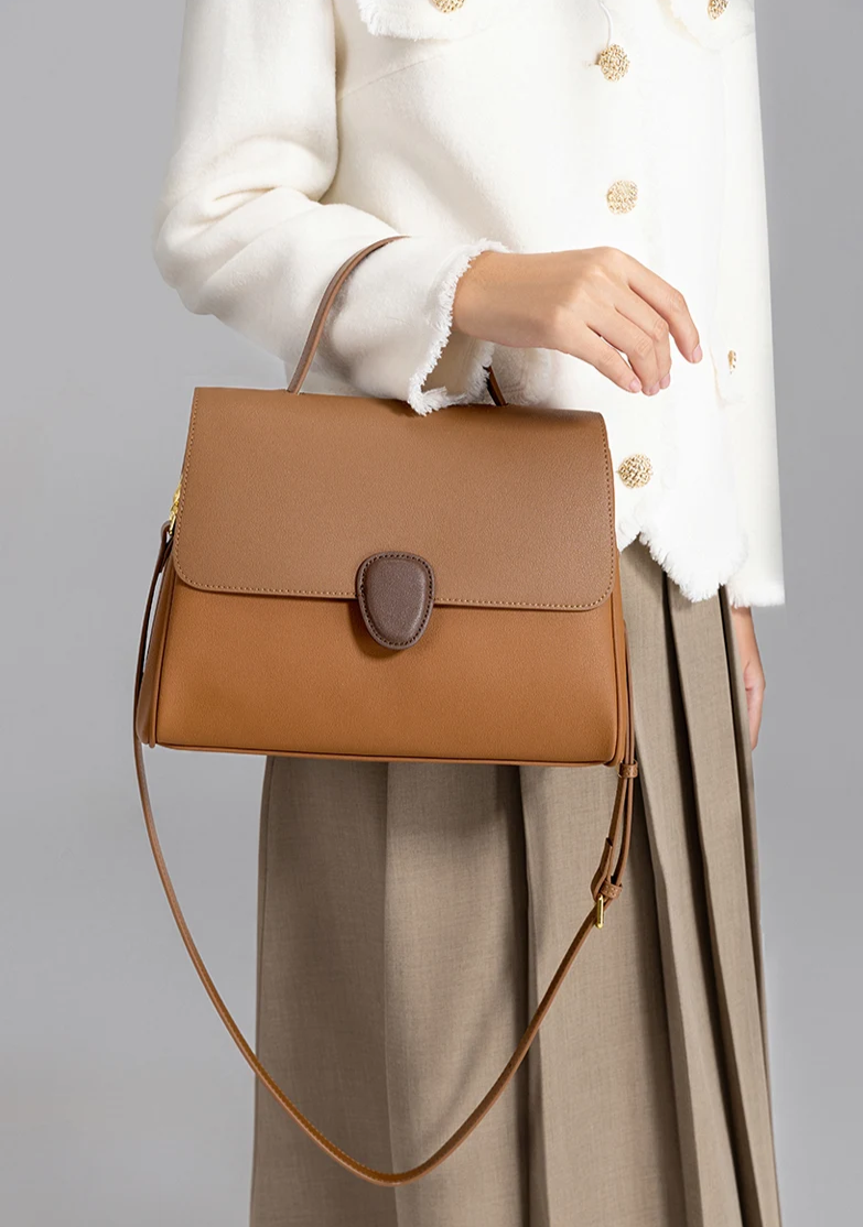 Sac à main en cuir Gisèle 28 - marron