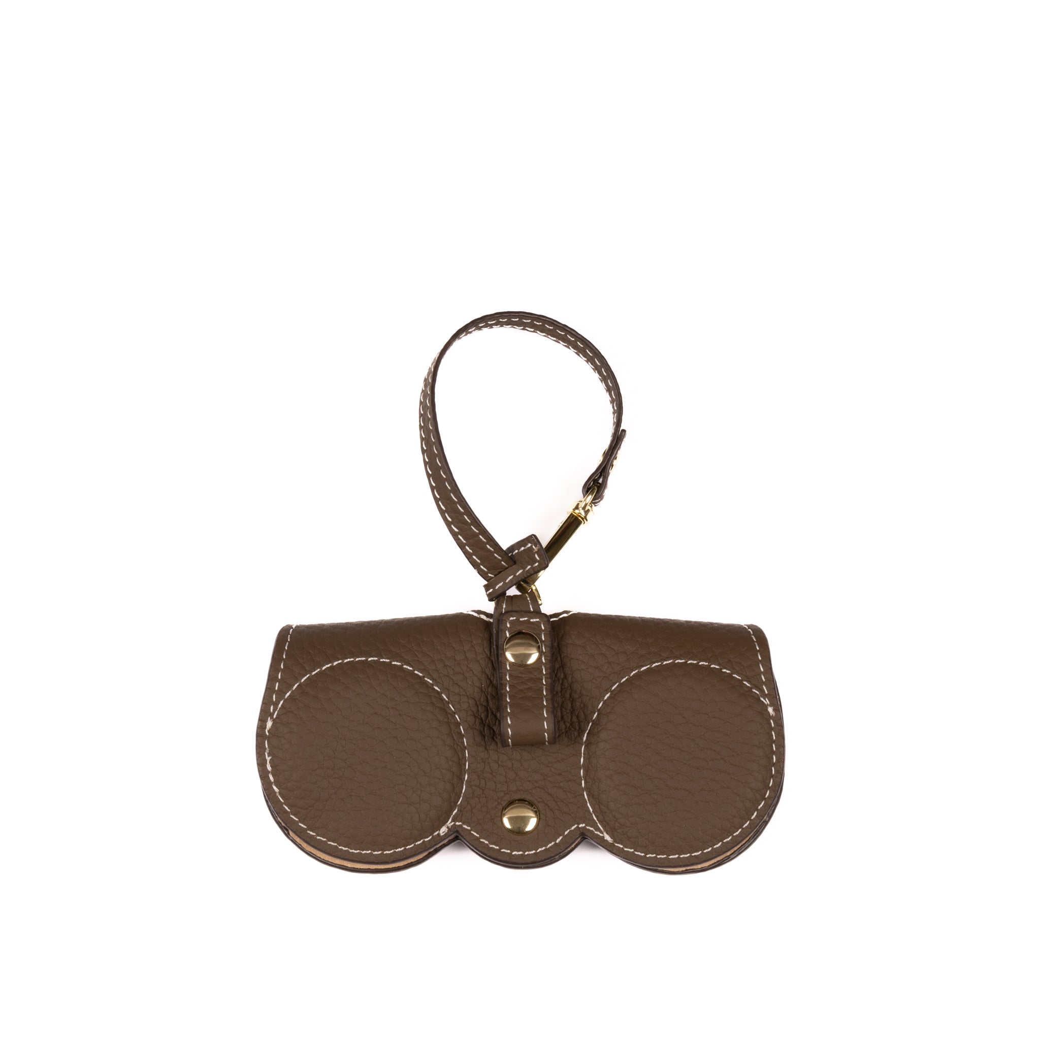 Brillenetui mit Karabinerhaken - Deep Brown
