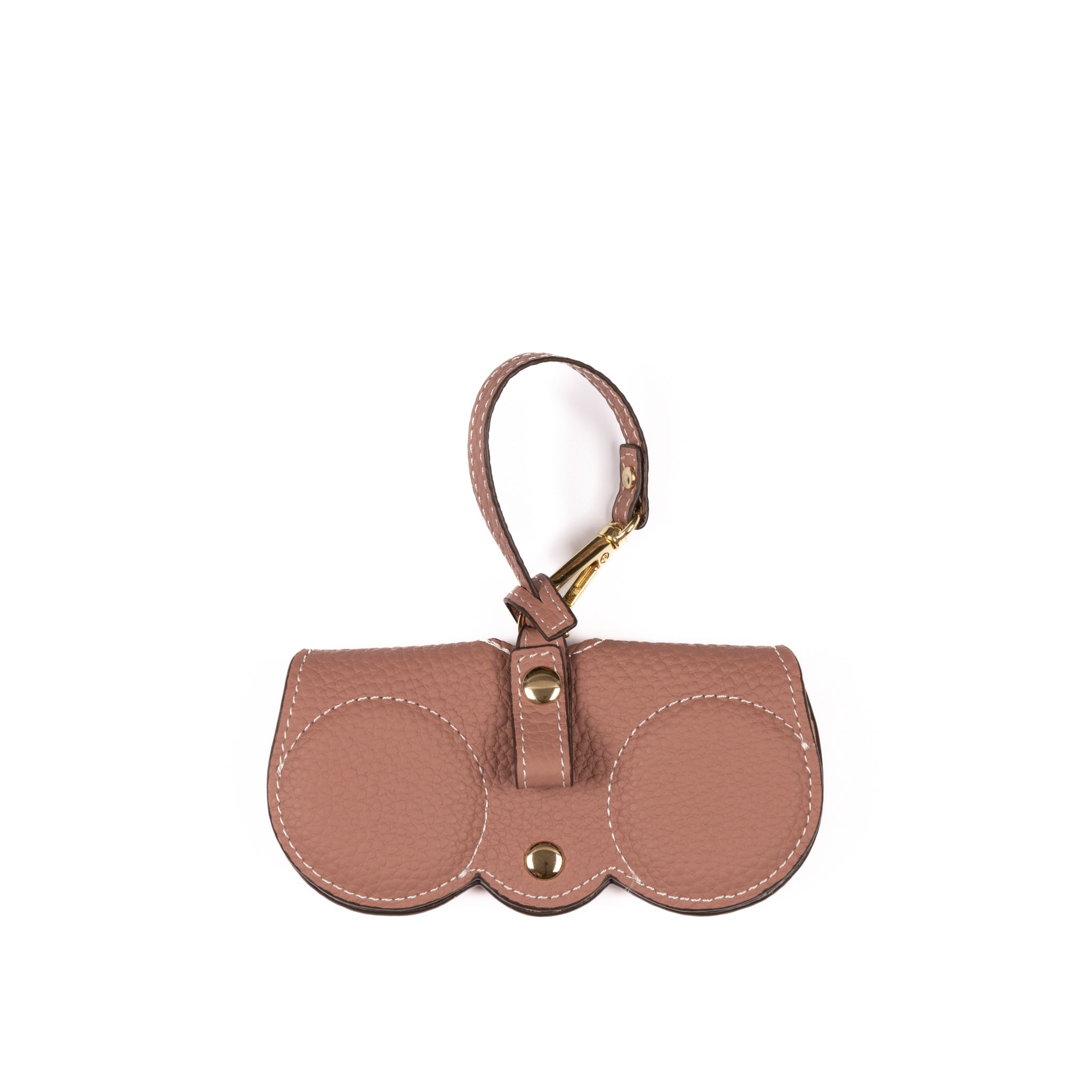 Brillenetui mit Karabinerhaken – Elegant Nude