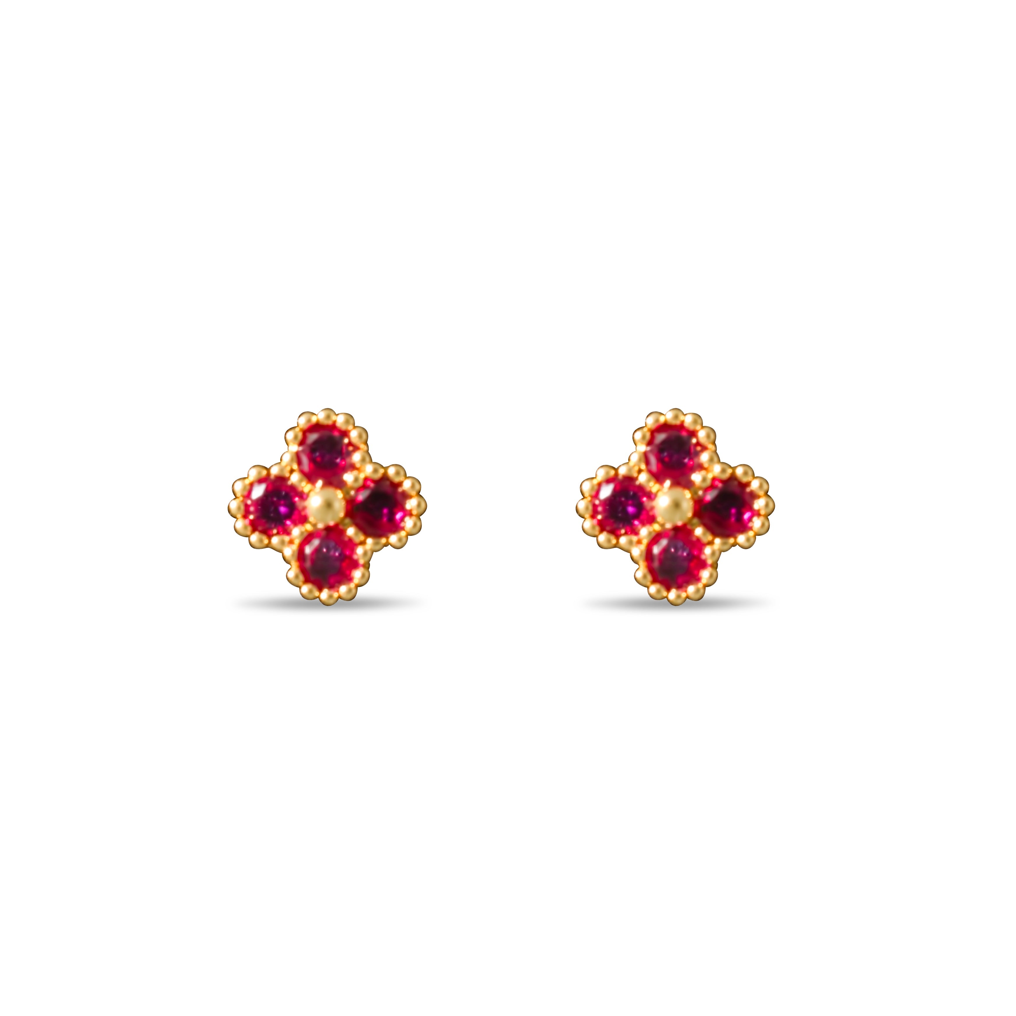 Boucles d'oreilles Letizia Fyrklöver - Rouge