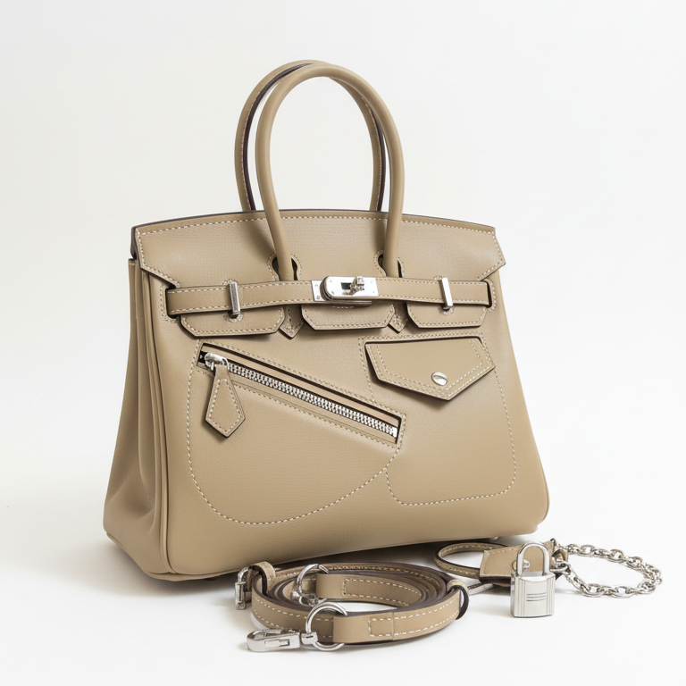 Joelle Leder Handtasche 30 - Schwarz