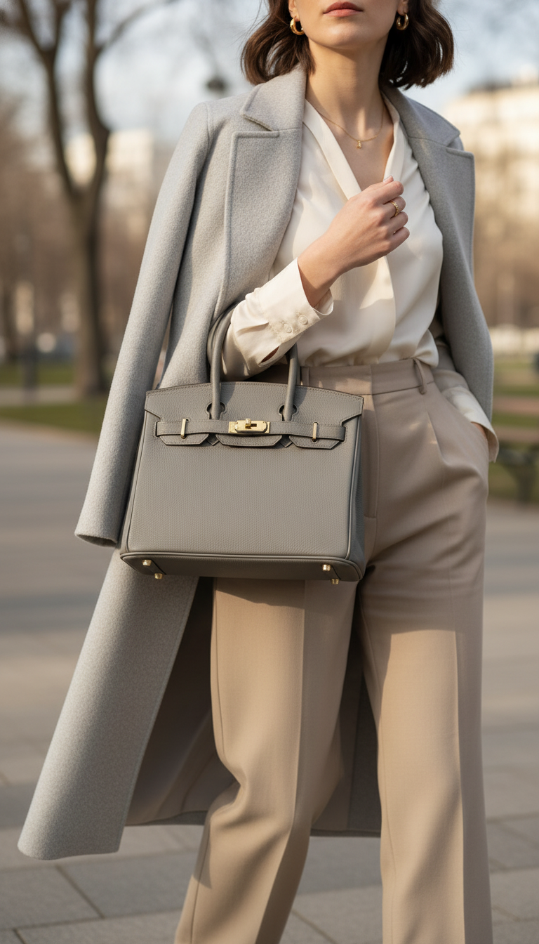 Joelle Läder Handväska 30 - Iron Grey