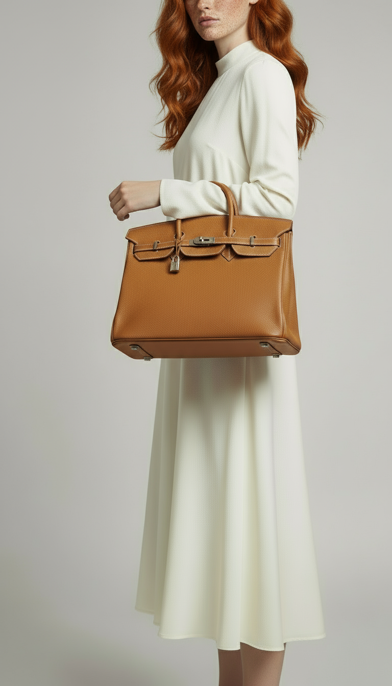 Joelle Leder Handtasche 30 - Crème