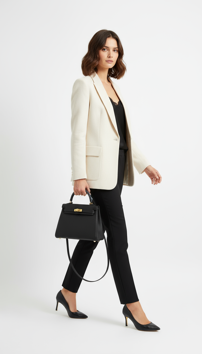 Joelle Leder Handtasche 30 - Schwarz