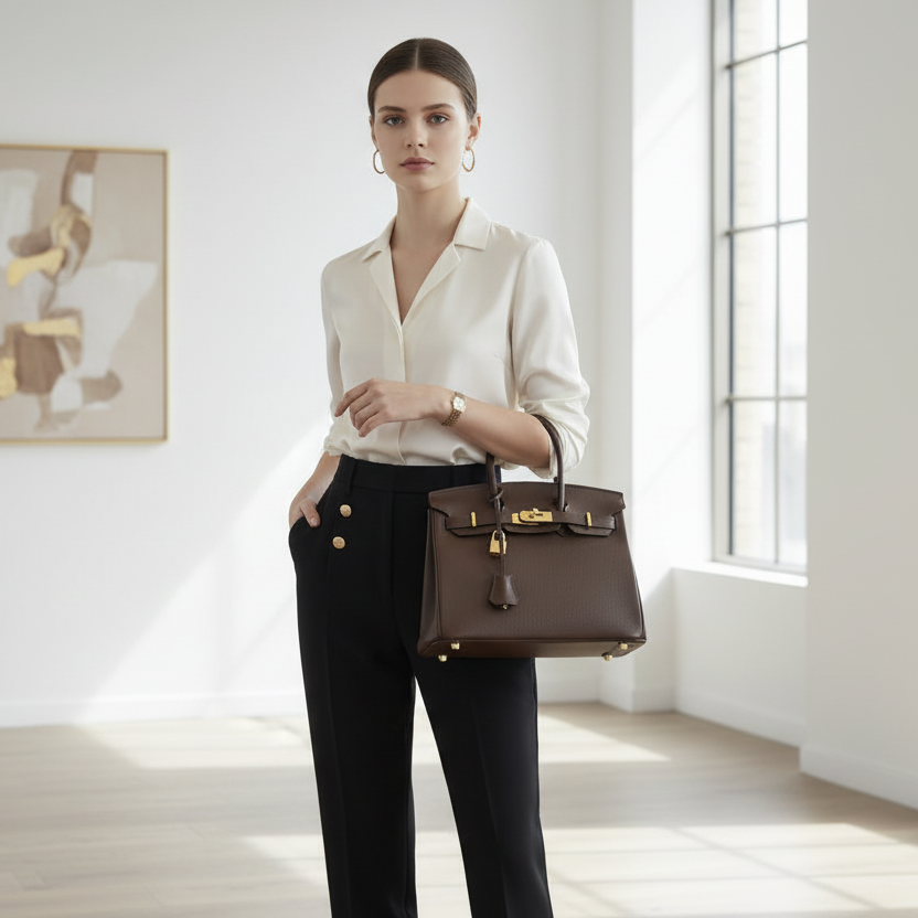 Joelle Leder Handtasche 30 - Schwarz