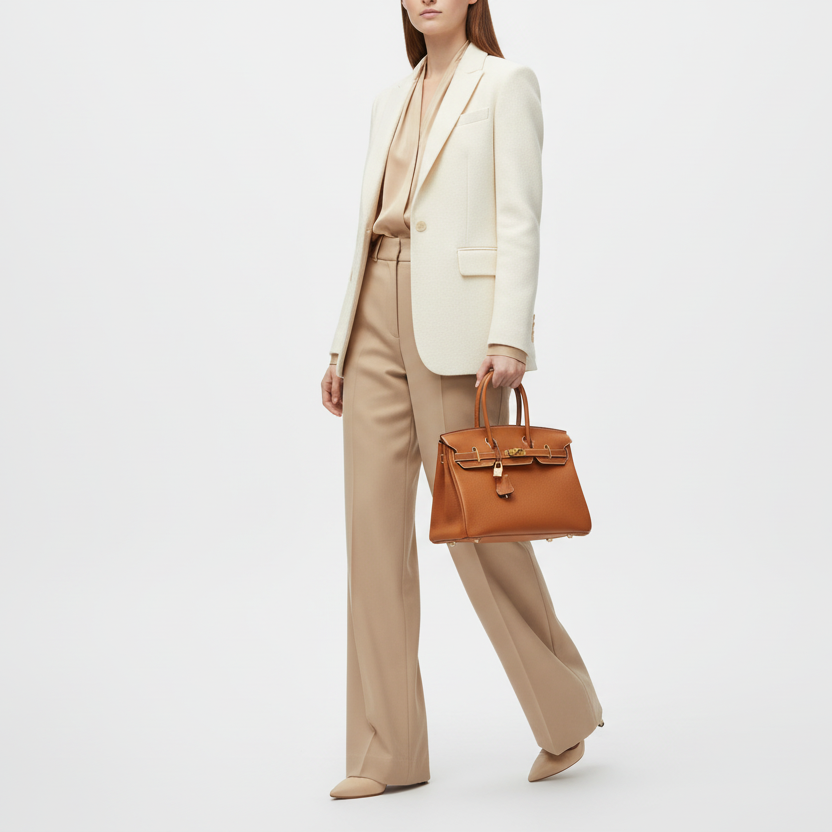 Viktoria Läder Handväska 40 - Golden Brown