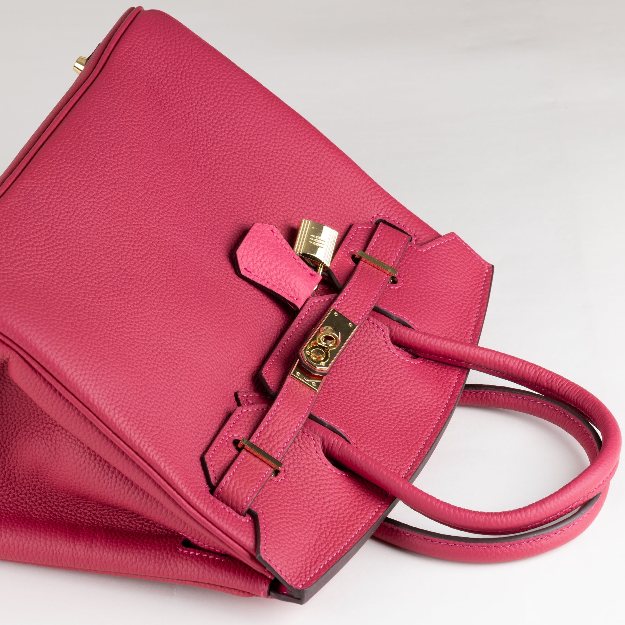Joelle Læder Håndtaske 30 - Fuchsia