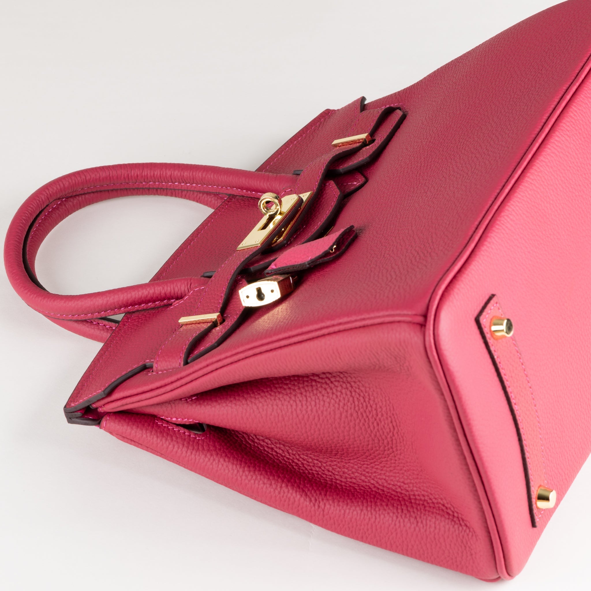 Joelle Læder Håndtaske 30 - Fuchsia