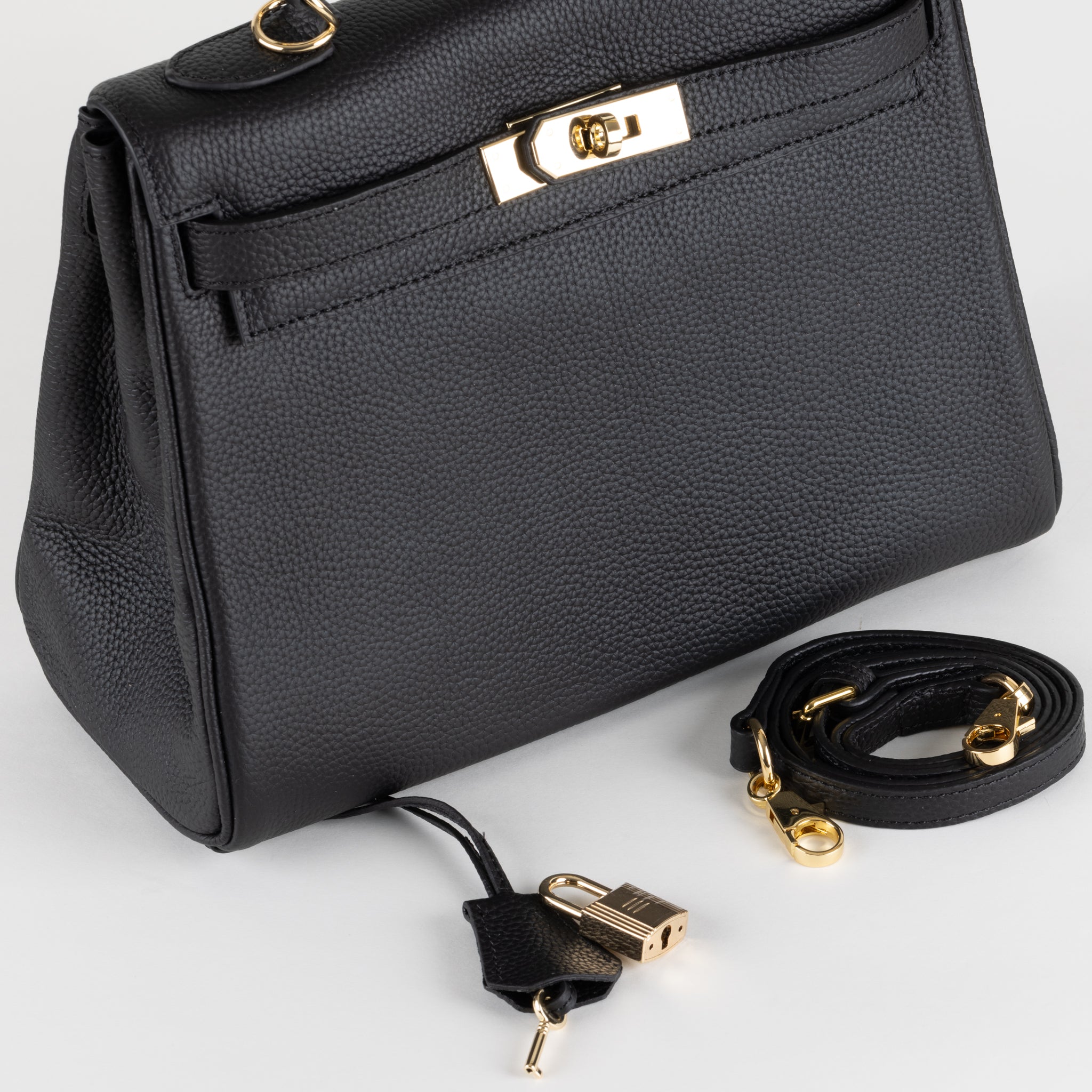 Sac à main en cuir Lili 28 - noir