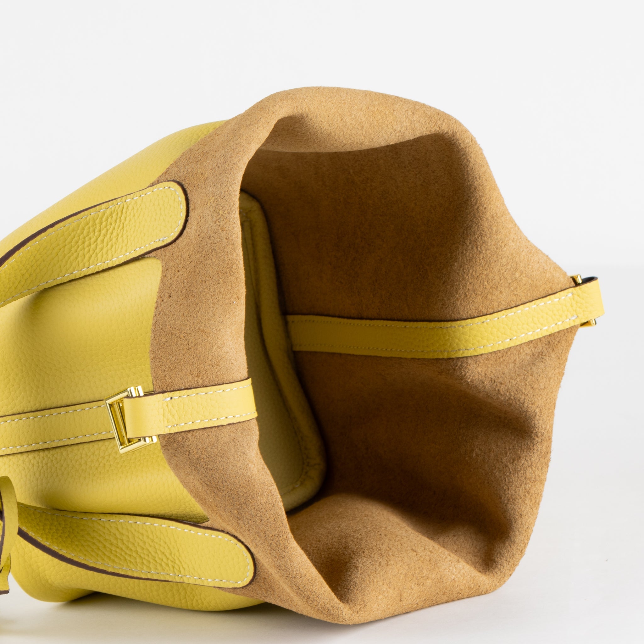 Sac à main en cuir Lucie 18 - jaune pastel