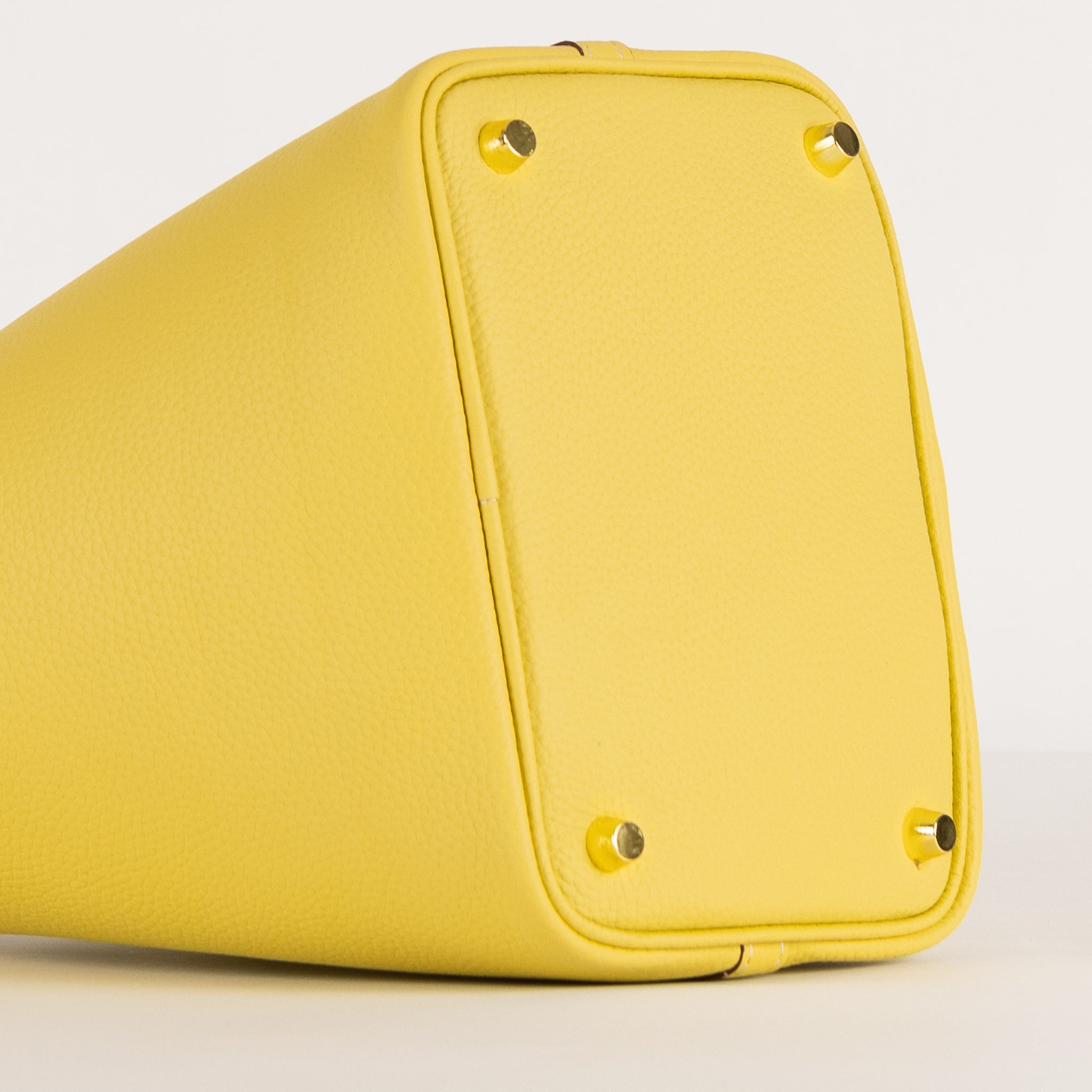 Sac à main en cuir Lucie 18 - jaune pastel