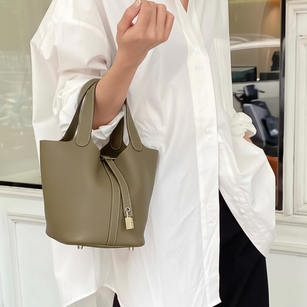Lucie Leder Handtasche 18 - Camel