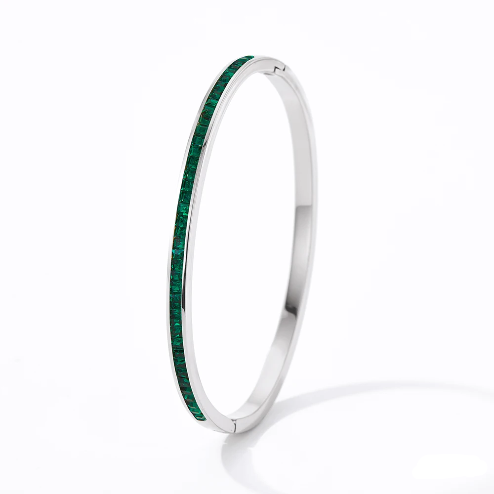Ludovica Bangle 3,4 mm sølvgrønn