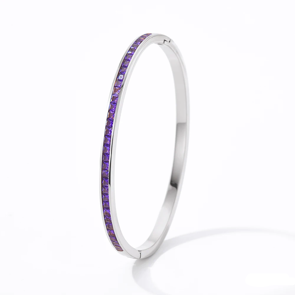 Ludovica Bangle 3,4 mm sølv lilla