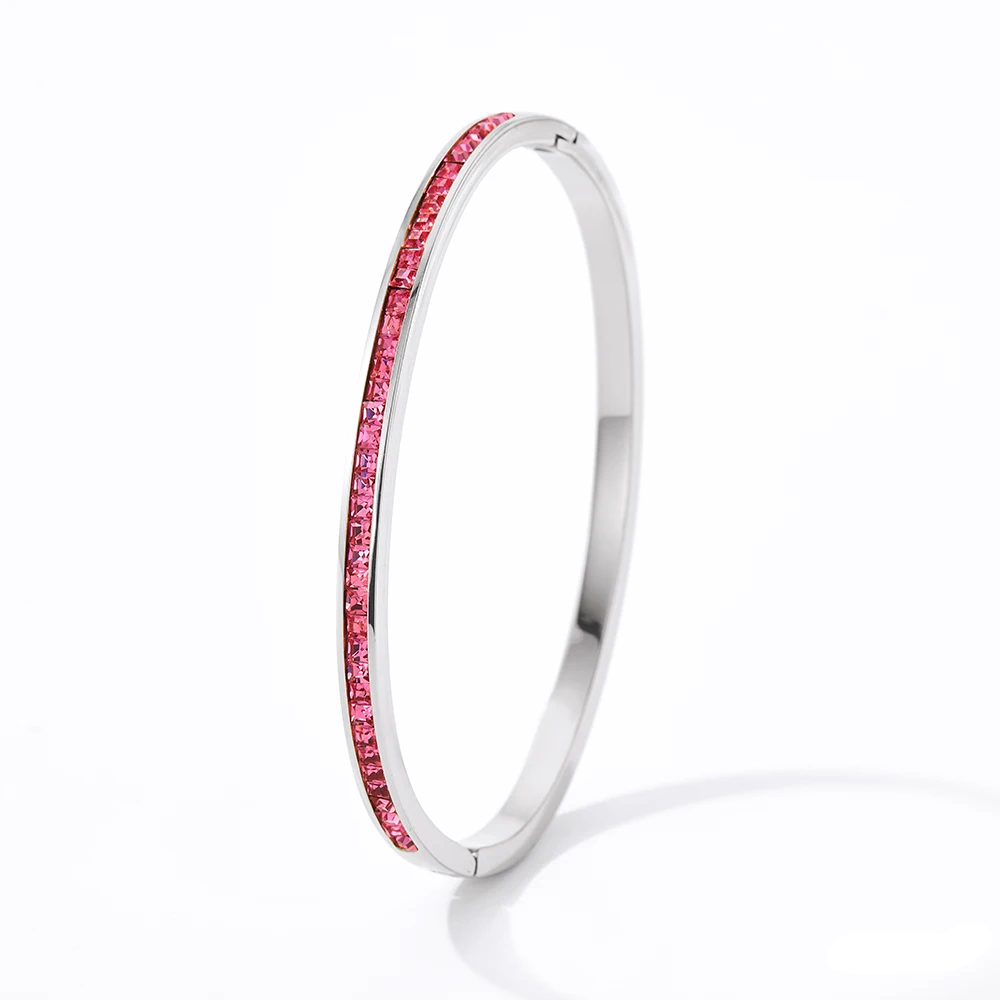 Ludovica Bangle 3,4 mm sølvrosa