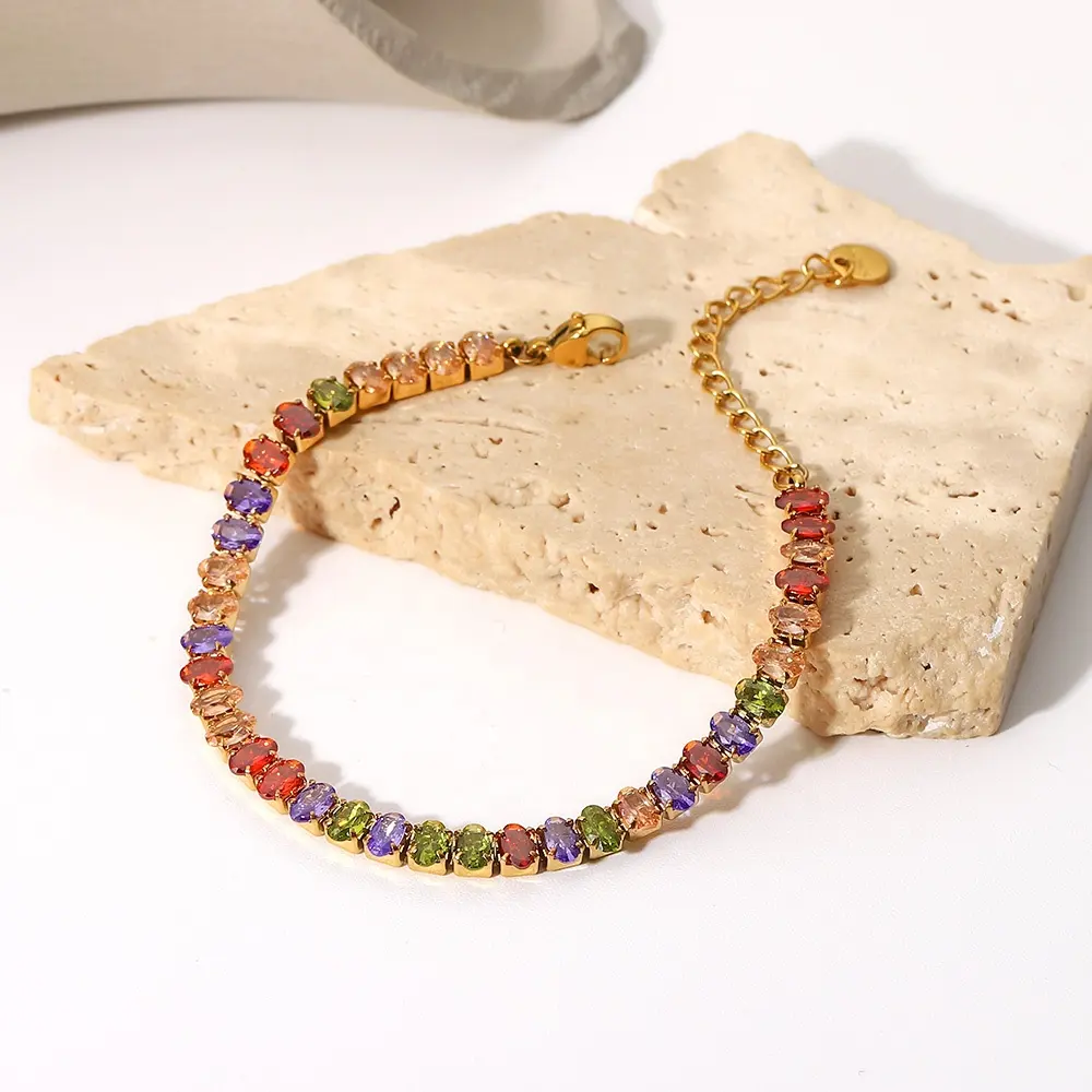 Bracelet de tennis arc-en-ciel de Mariela