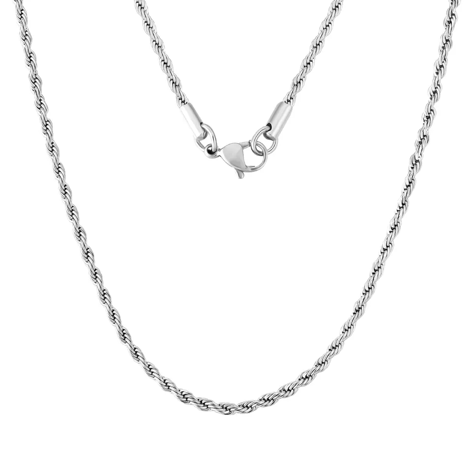 Rope chain Halskæde Sølv 4 mm/60 cm