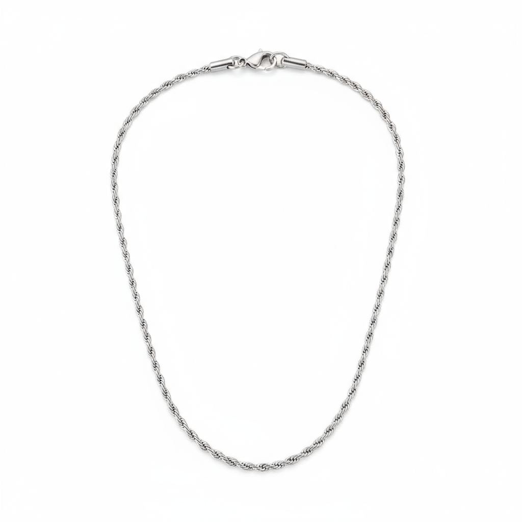 Rope chain Halskæde Sølv 4 mm/60 cm