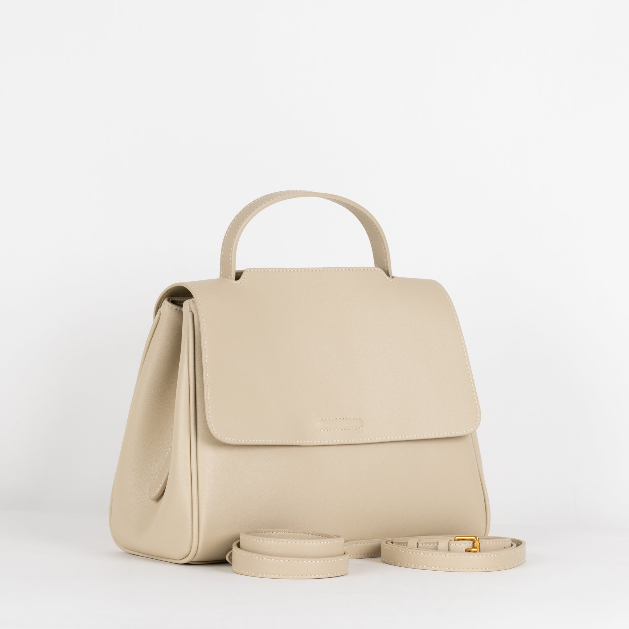 Vanessa Læder Håndtaske 28 - Creme