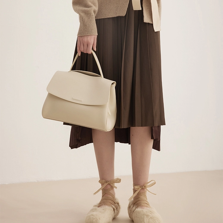 Vanessa Læder Håndtaske 28 - Creme