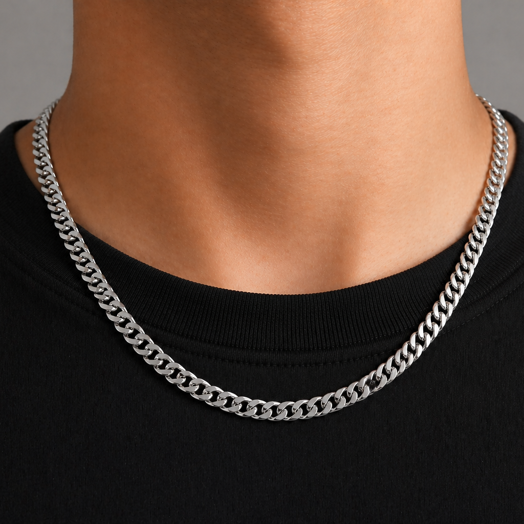 Virelli Halsband Pansarlänk - Silverfärgat - 7mm