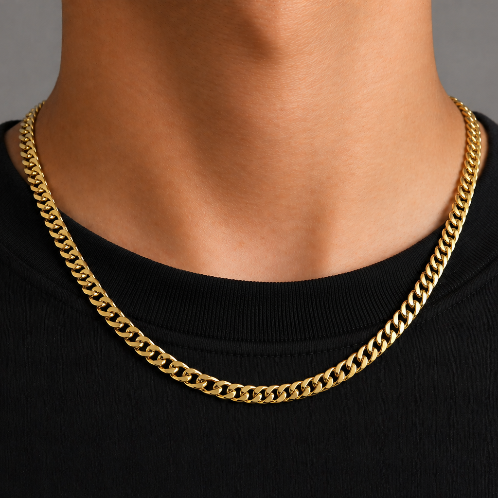 Virelli Halsband Pansarlänk - Guldfärgat - 7mm