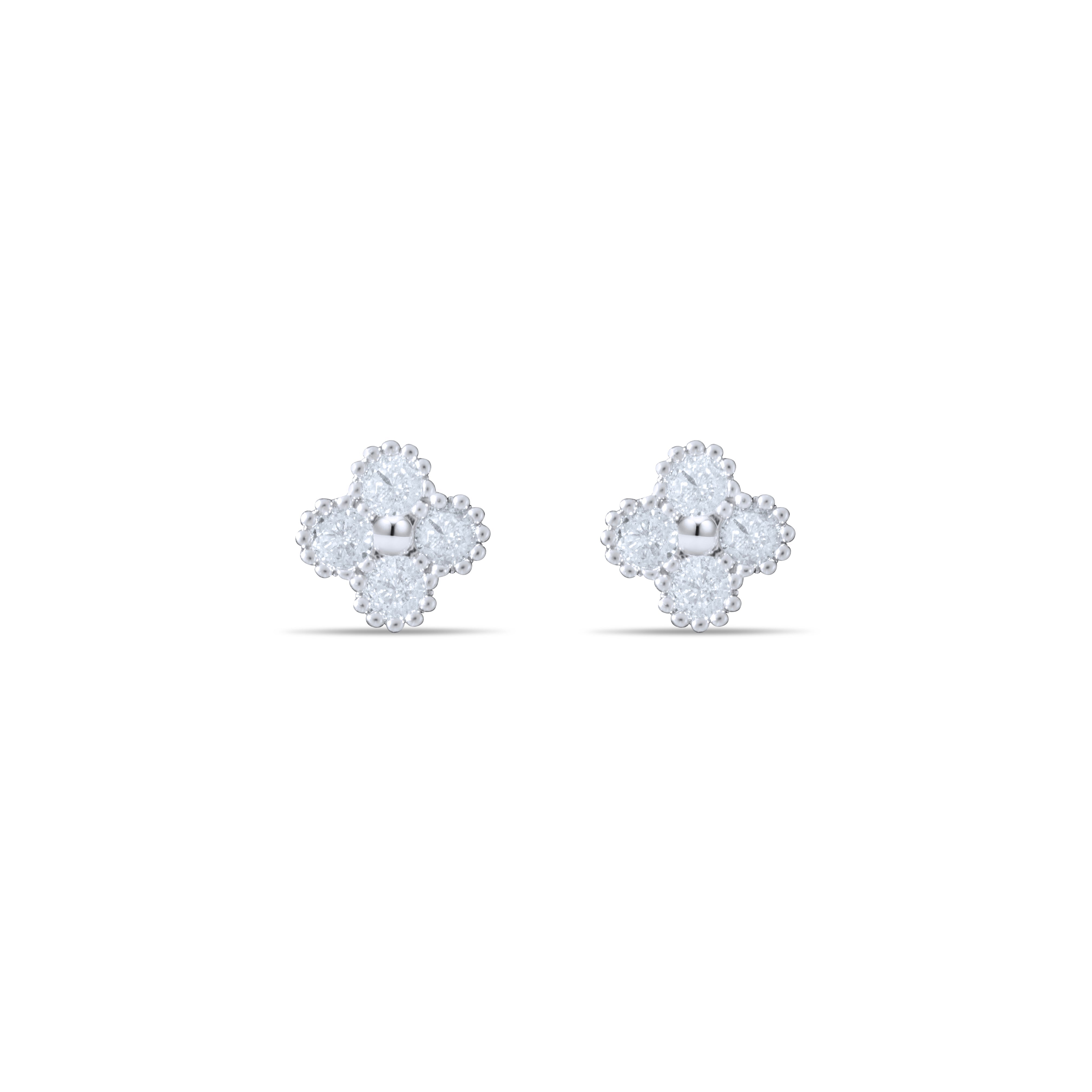 Boucles d'oreilles Letizia Fyrklöver - argent/blanc