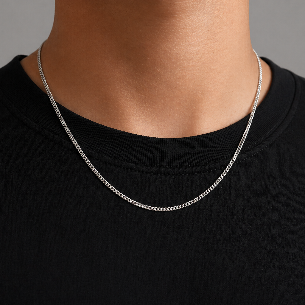 Virelli Halsband Pansarlänk - Silverfärgat - 3mm