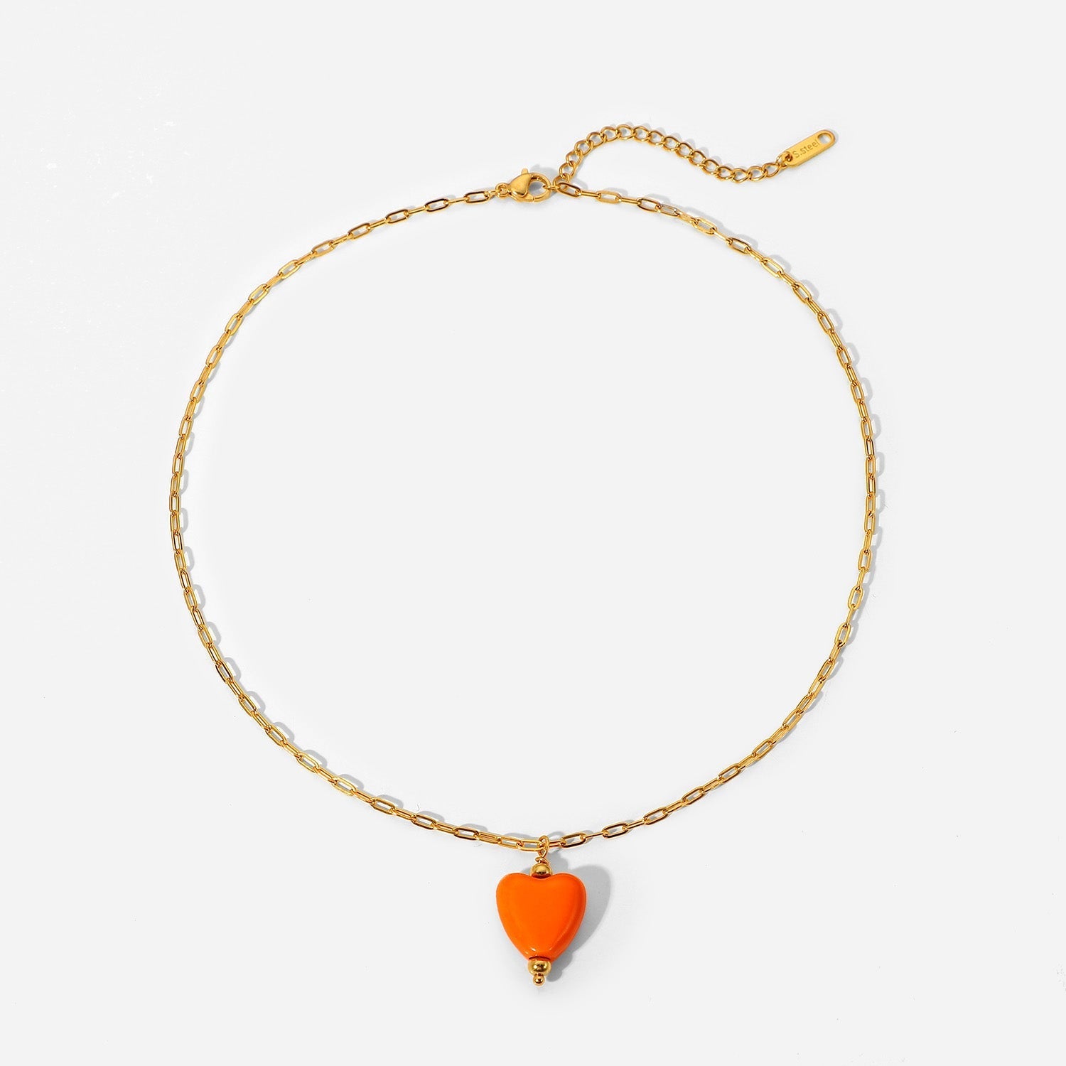 Collier avec Coeur Orange