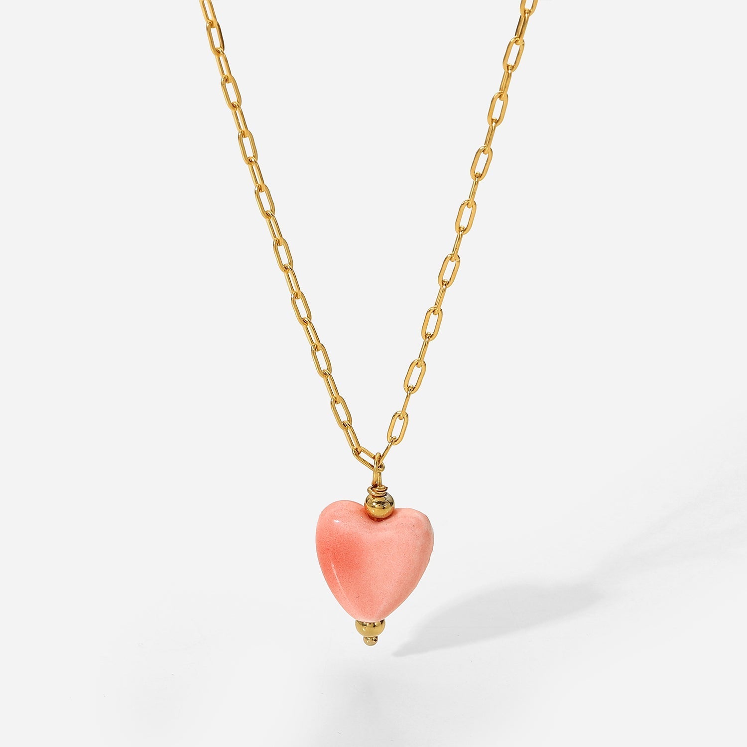 Collier avec Coeur Rose