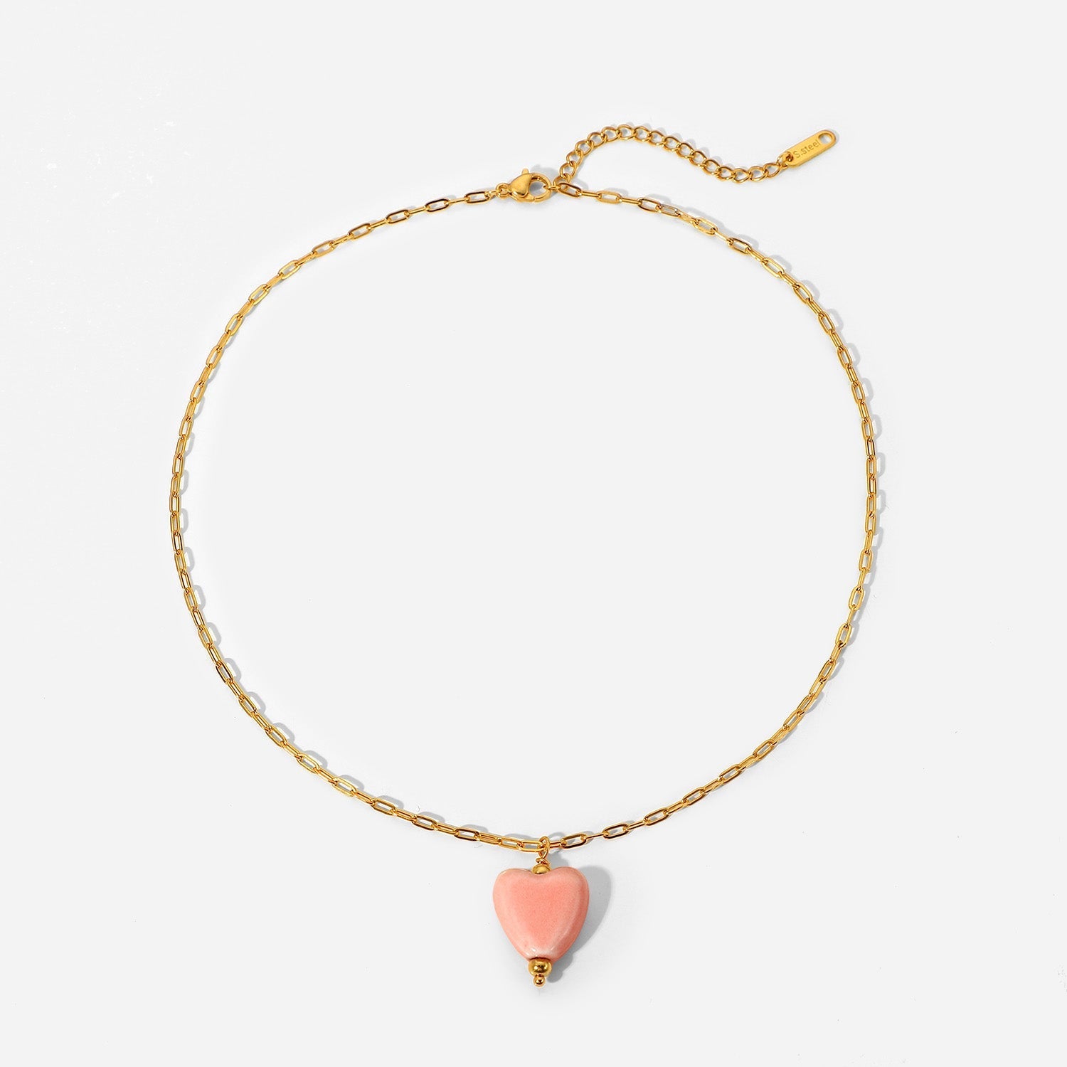 Collier avec Coeur Rose