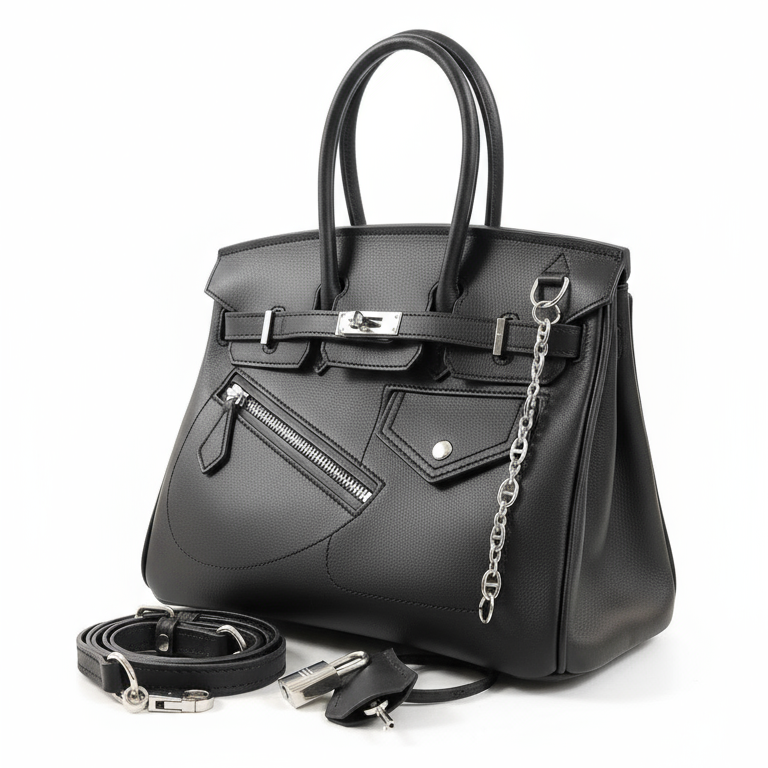 Joelle Leder Handtasche 30 - Schwarz