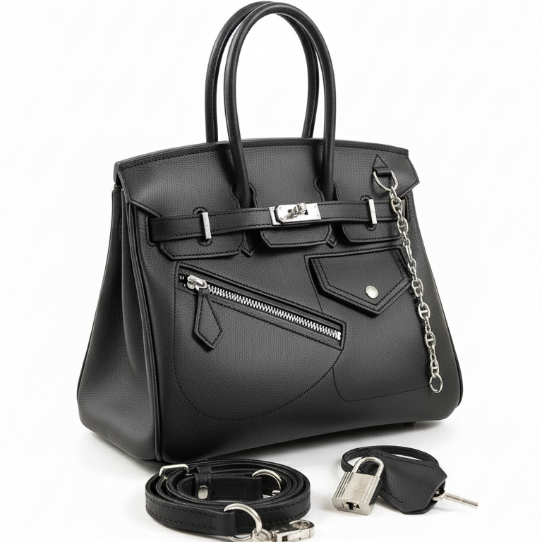 Joelle Leder Handtasche 30 - Schwarz