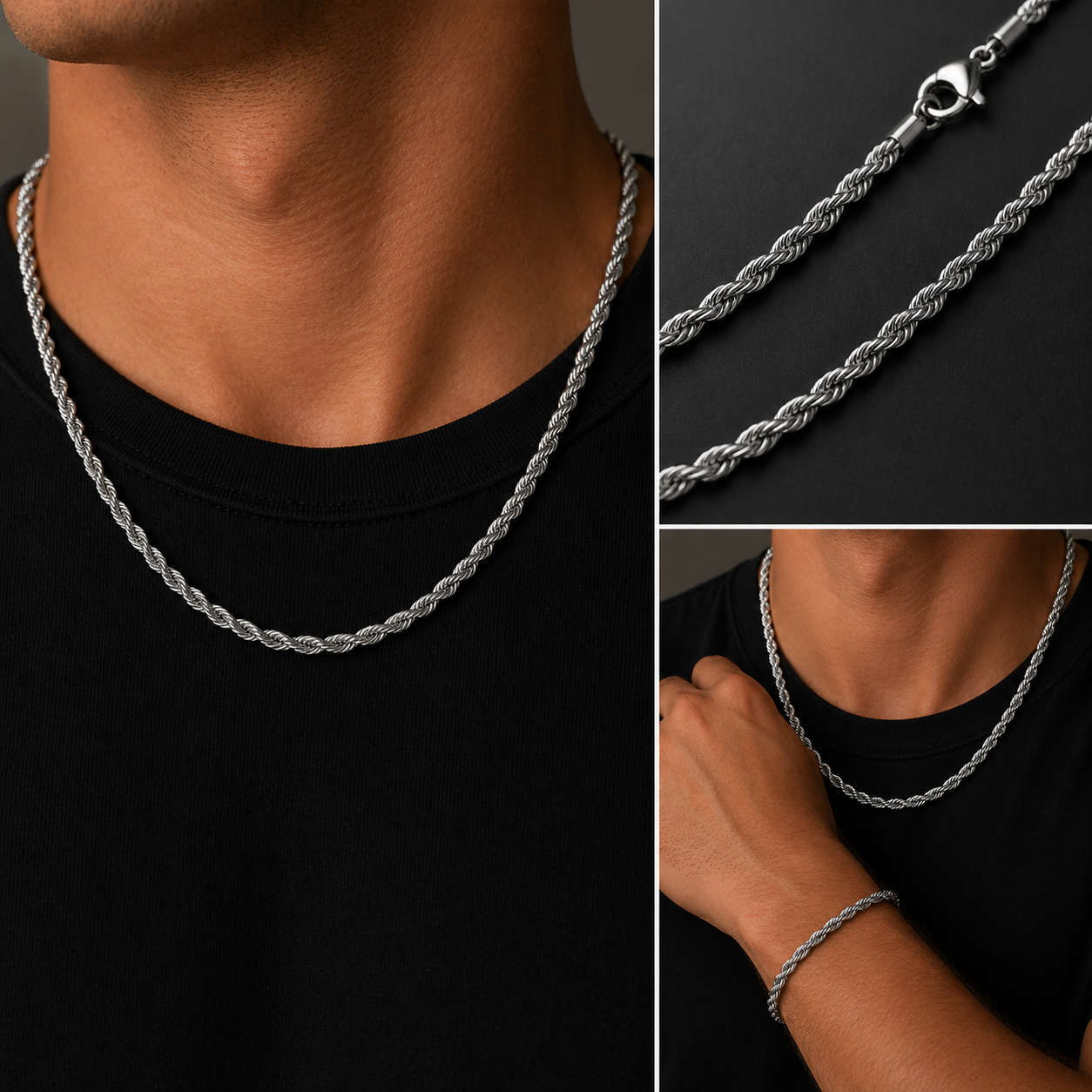 Aurelio Rope Halsband - Silverfärgat - 5mm