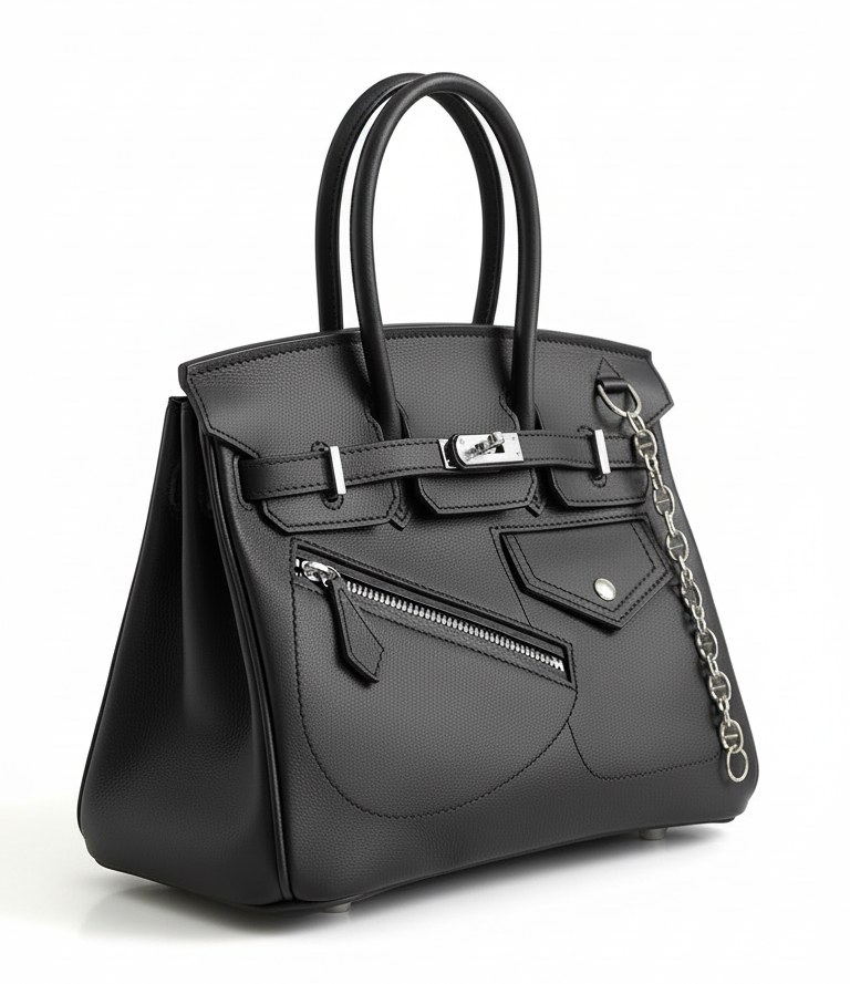 Joelle Leder Handtasche 30 - Schwarz