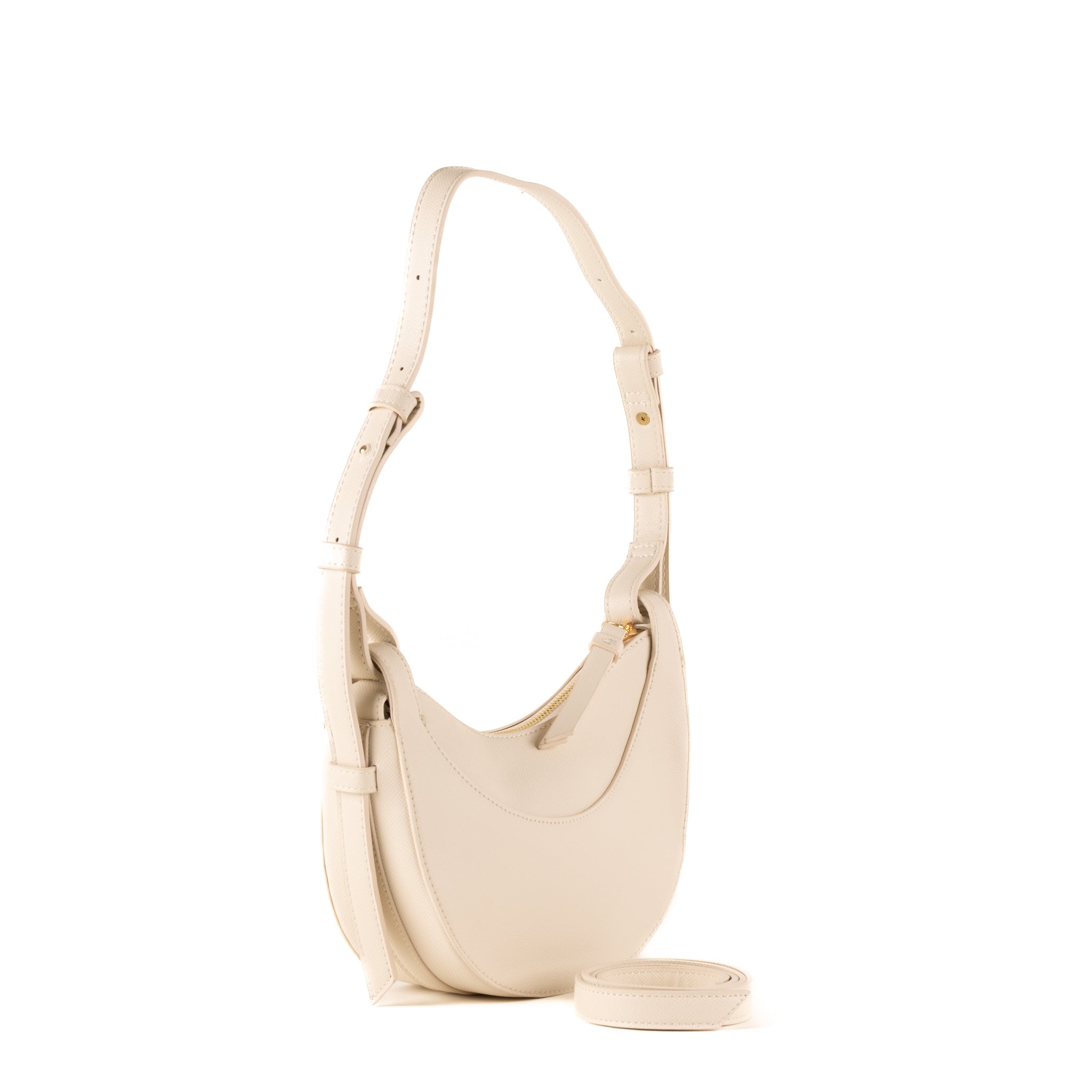 Sac porté épaule Sabine en cuir 20 - Crème