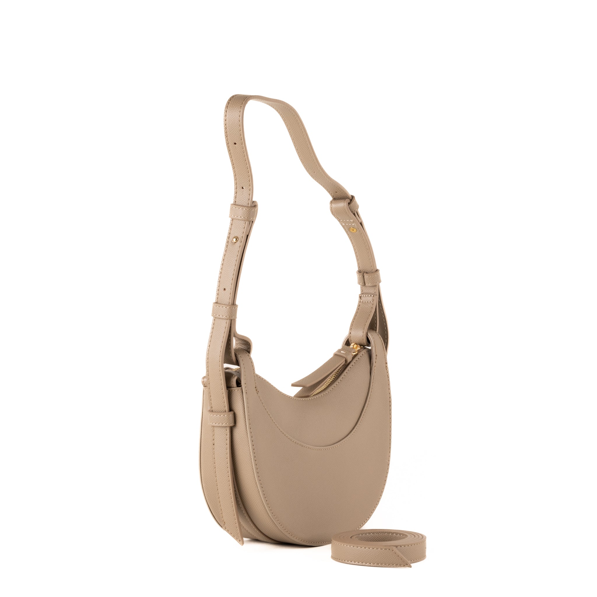 Sac porté épaule Sabine en cuir 20 - Crème