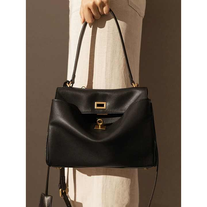 Bianca Leather handbag 36 - Black